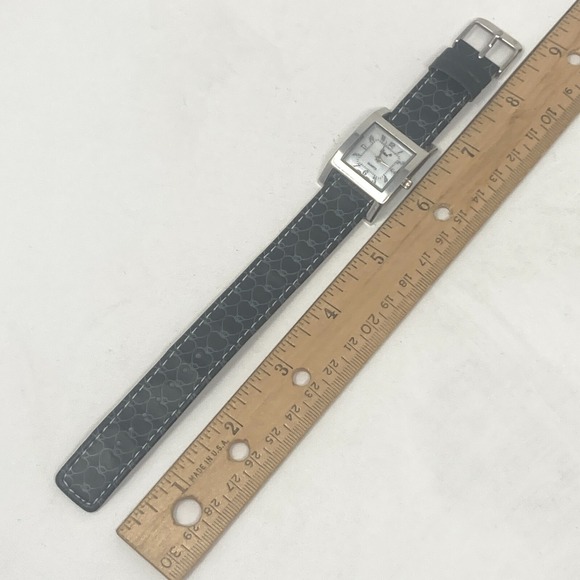 Vivani Watch Women 25mm Silver Tone MOP Dial Black Heart Band New Battery 8" - Picture 14 of 16